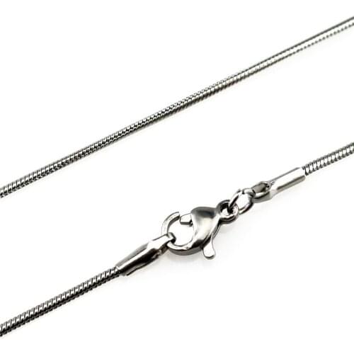 5X 22179 Classic Stainless Steel Chains Silver Color 1.2mm Snake Chain Necklace for Women Men DIY Jewelry