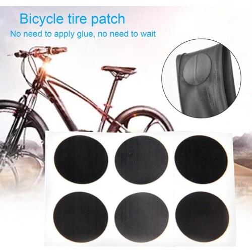 6Pcs Portable Bike Tire Rubber Patches Bicycle Tyre Puncture Repairing Pads