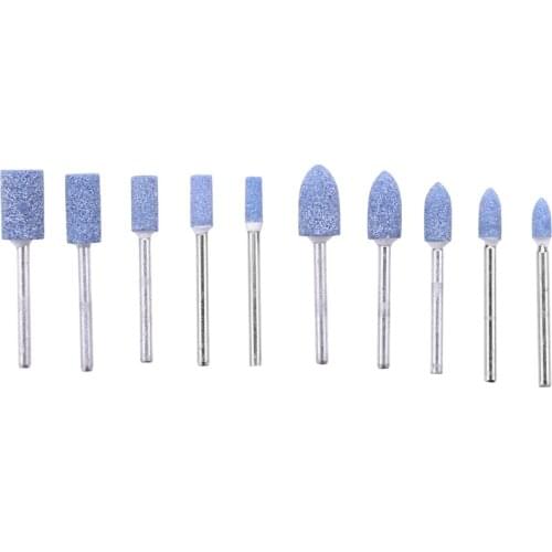 10pc Blue Abrasive Mounted Stone Rotary Tool Grinding Wheel 1/8 Shank