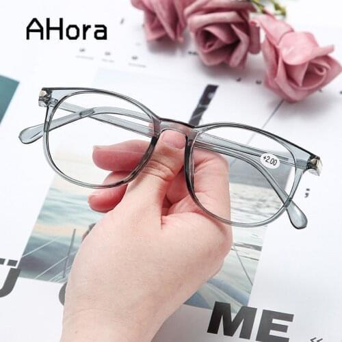 Ahora Classic Transparent Reading Glasses Ultralight Round Jelly Presbyopic Eyeglasses For Women&Men +1.0+1.5+2.0+2.5+3.0...+4.0