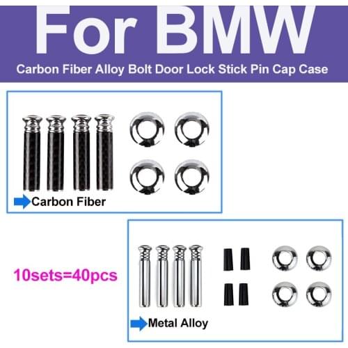 10set Car Accessories For E46 E52 E53 E60 E90 F10 F30 X1 X3 X5 X6 Blue White Bolt Door Lock Stick Pin Cap Case Carbon fiber
