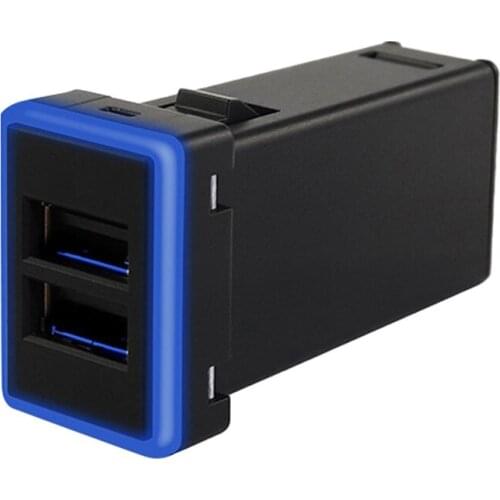 Car Charger Dual USB QC3.0 Fast Charge LED Frame with Power Supply Kit for Toyota