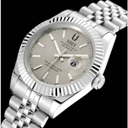 New Mens Watch Automatic Movement Stainless Steel Watches Men Mechanical Designer Watches Luxury U1001 Wristwatches Relogio Masc