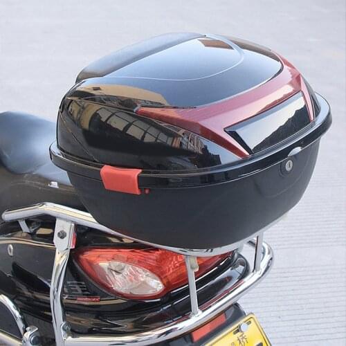 Motorcycle Tour Tail Box Scooter Trunk Luggage Top Lock Storage Carrier Case with Soft backrest and Quick-Release System