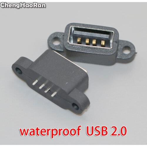 ChengHaoRan 2-10pcs Waterproof Power Plug Dock DIP Female Micro USB Connector Type-C Charging Socket Port USB 2.0 Socket jack