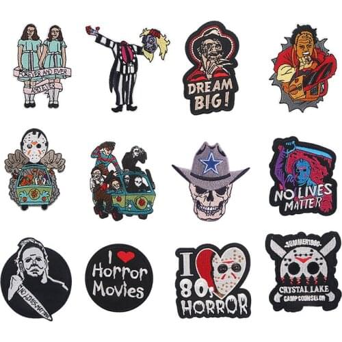 Diy Punk Rock Cloth Sticker Embroidery Patch Thermo Stickers For Fabric Anime Punk Stripe Badge Patches For Clothing Applique
