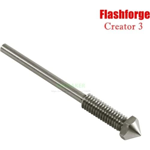 Flashforge Creator 3 Steel Nozzle with PTFE 0.4mm for FLASHFORGE 3D printer