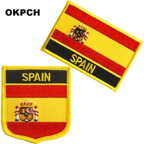 Spain Flag patches embroidered flag patches national flag patches Patches for Clothes DIY Decoration PT0190-2