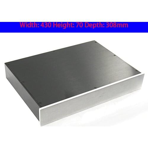 KYYSLB 430*70*308 All Aluminum Amplifier Chassis Box DIY Enclosure BZ4307 Preamp DAC Oxidation Blank Amplifier Case Shell