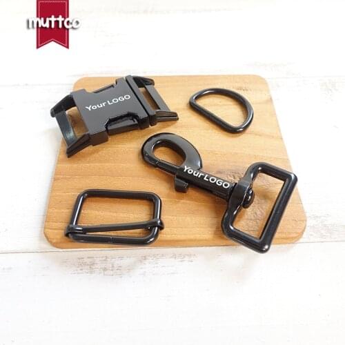 Metal buckle+adjust buckle+D ring+metal dog clasp/set) engraved buckle 30mm DIY dog accessories customized LOGO