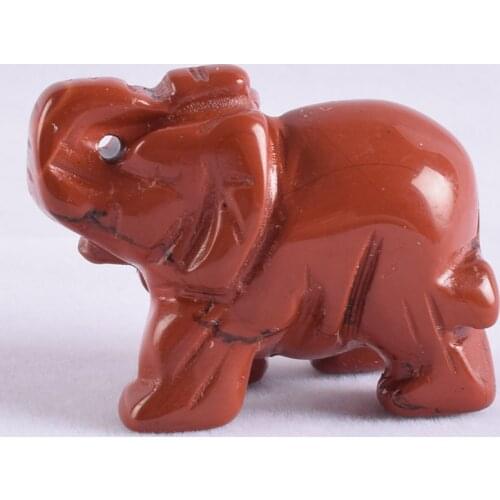 Mini Figurine Natural Stone Elephant Statue Carved Craft Red Jasper Animals Decor Chakra Healing Crystal Feng Shui Decor Gift