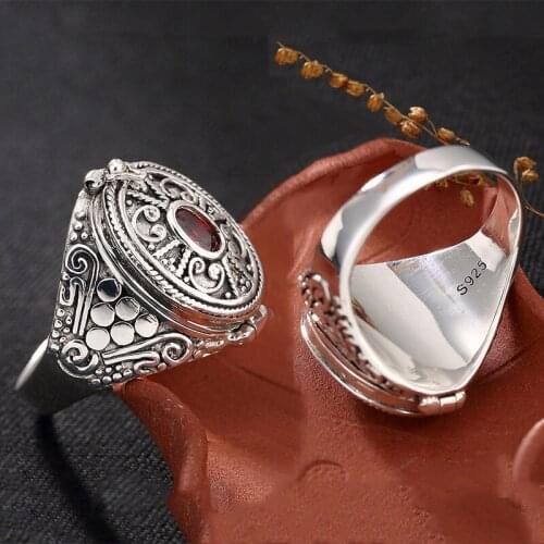 Trendy Authentic 925 Sterling Silver Ring Lock Flip Cover Finger Rings for Women Men Anniversary Fine Jewelry Gift