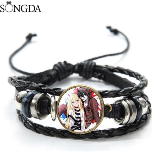 Fashion Angels of Death Charm Bracelet Kawaii Ray Zack Anime Q Version Collection Multilayer Leather Bracelets Anime Gift