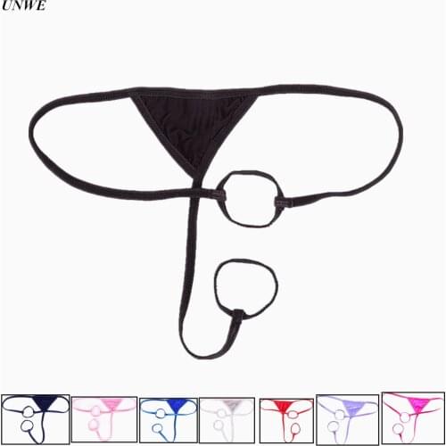 Charming G String Men Sexy Open Underwear Double Penis Hole Mens Ice Silk Micro Bikini Thong Crotchless Homme Sissy