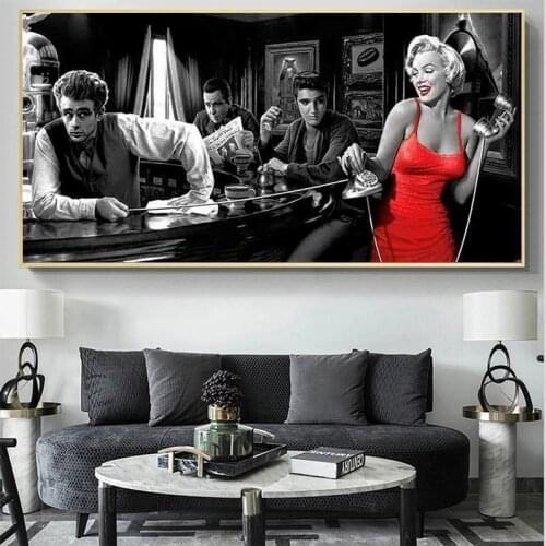 James Dean Marilyn Monroe Elvis Presley Canvas Paintings Posters and Prints Wall Art Pictures for Living Room Decoration cuadros