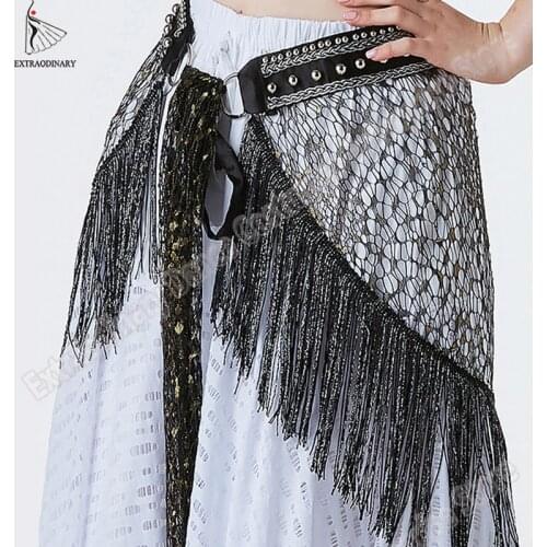 New Hip Scarf Tribal Style Accessories Women Belly Dance Belt Tassel Triangle Bellydance Scarf Hip Bead Hand Made Adjustable
