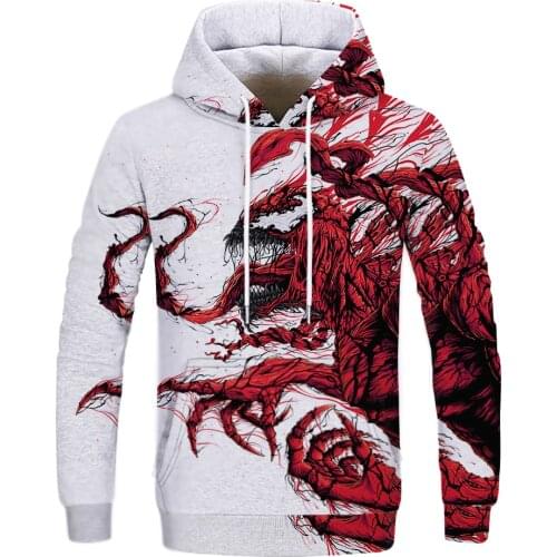 Movie Venom 3D Print Hoodie Spiders Anime Cosplay Hoodies Men Woman Fashion Zipper Cardigan Hooded Jacket Streetwear Sweatshirt