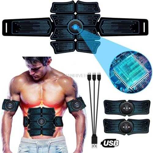 EMS Abdominal Trainer Body Slimming Belt ABS Muscle Stimulator Toner Home Gym Fitness Exercise Electrostimulation Stickers