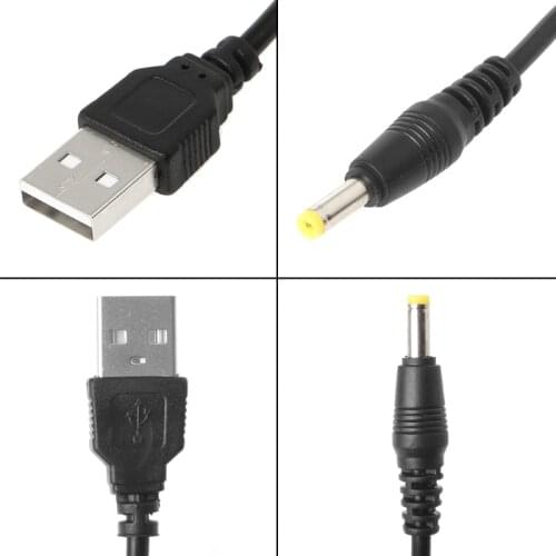 USB Male To 4.0x1.7mm 5V DC Barrel Jack Power Supply Cable Connector Charge Cord