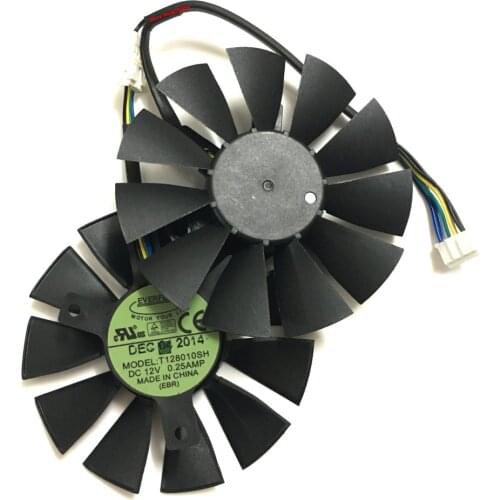 2pcs/lot STRIX R9 370 RX460 graphics card fan VGA cooler fans for ASUS GTX760 GTX1050Ti EX-GTX 1050Ti-4G Video card cooling