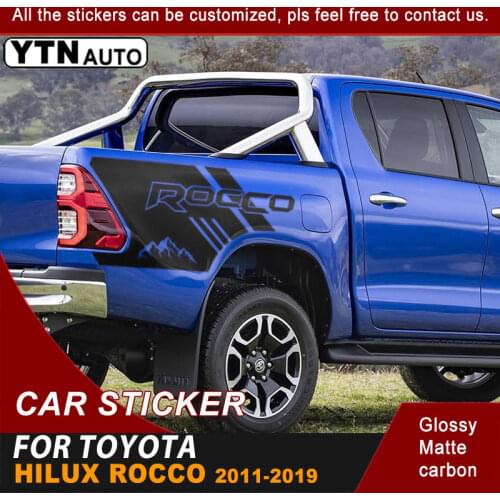 Box Bed Car Sticker For Toyota Hilux 2011-2019 Mountain Stripe Graphic Vinyl Decoration Decal Accessories For Rocco 2020 2021