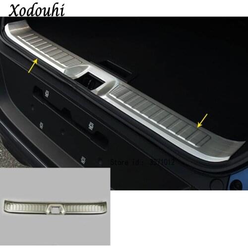 For Renault Kadjar 2016 2017 2018 2019 Cover Stainless Steel Inner Rear Bumper Trim Plate Lamp Frame Trunk Pedal Panel 1pcs