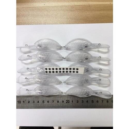 10pcs Unpainted Crankbaits Fishing Lure Bodies 3 1/2 Inch 3/8 OZ Blank lures JSE233
