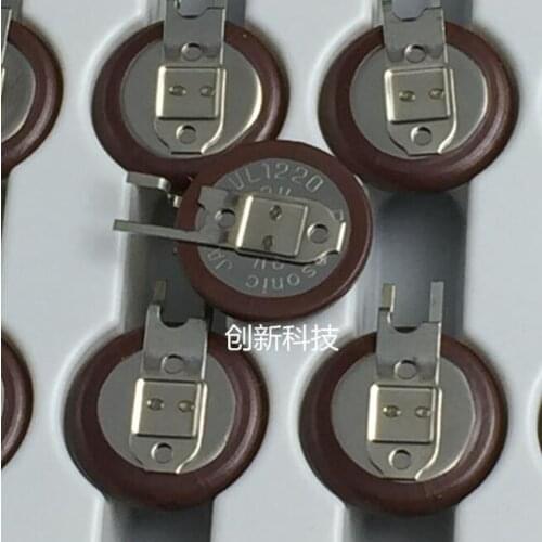 10PCS VL1220/FCN VL1220 1220 3V18MAH 3v 18mah Buttons for rechargeable lithium batteries with welding foot 180 degrees