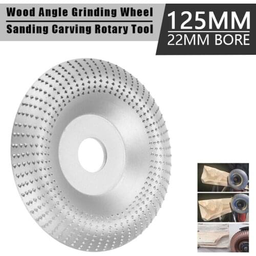 125mm Wood Angle Grinding Wheel Abrasive Disc Angle Grinder Tungsten Carbide Coating Bore Shaping Sanding Carving Rotary Tool