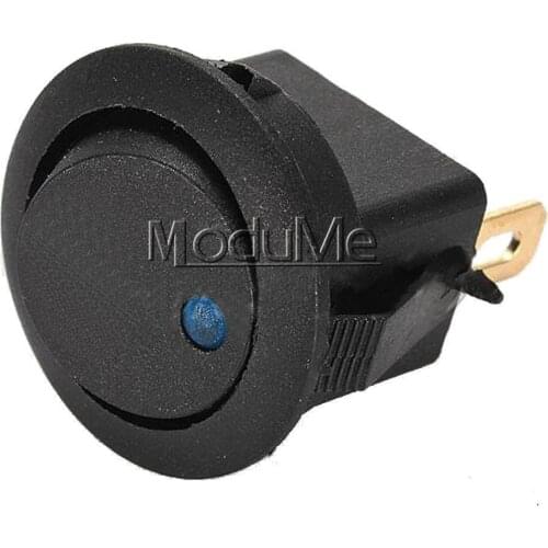 2Pcs 12V LED Dot Light Car Auto Boat Round Rocker ON-OFF Toggle Switch Blue