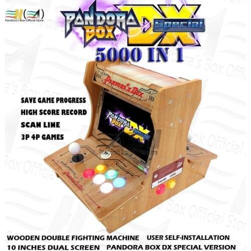 2021 Wooden mini arcade bartop Pandora Box DX 3000 in 1 DIY User self-installation can save game progress 3P 4P game 3D tekken