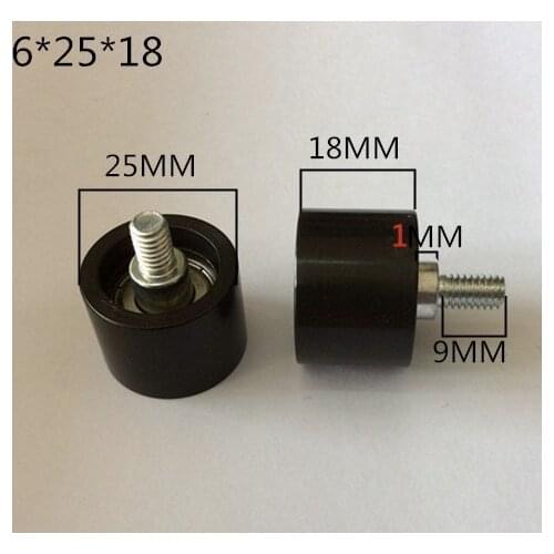 6X25X18MM 626 Covered Plastic Nylon Bearing Polyurethane Roller Pulley
