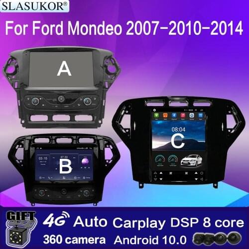 Android 10.0 DVD No 2 Din Car Radio Multimedia Video Player Navigation GPS For Ford Mondeo 2007-2010 Octa-Core 4G 9" 6G+128G
