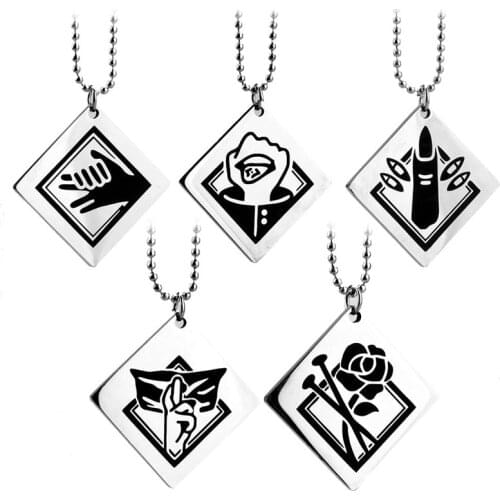 Anime Jujutsu Kaisen Cosplay Gojo Satoru Stainless Steel Necklace Fushiguro Megumi Charm Pendant Choker Necklaces for Men Women