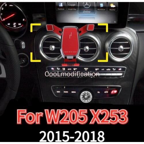 Car phone holder for Mercedes W205 GLC COUPE S205 C205 glc x253 300 C250 C260 car navigation holder Mobile phone stand c-class