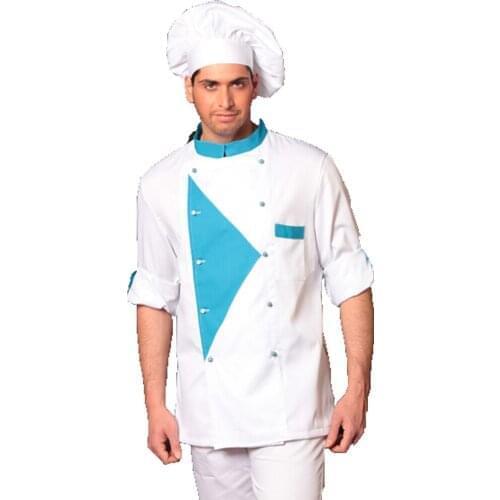 White chef jacket chef long sleeve kitchen ristopub made in italy