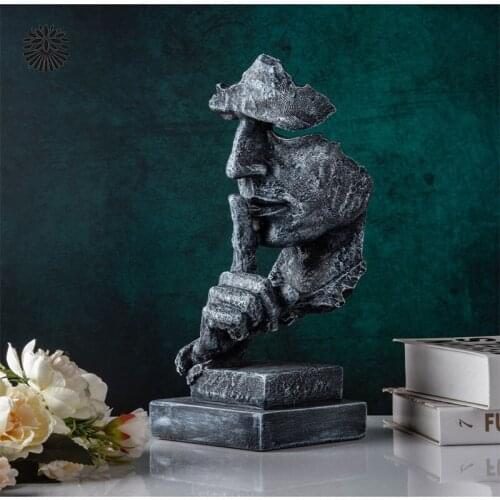 European-style Silence Is Golden Abstract Statue Character Resin Ornaments Home Wine Cabinet Porch Decoration Resin Crafts