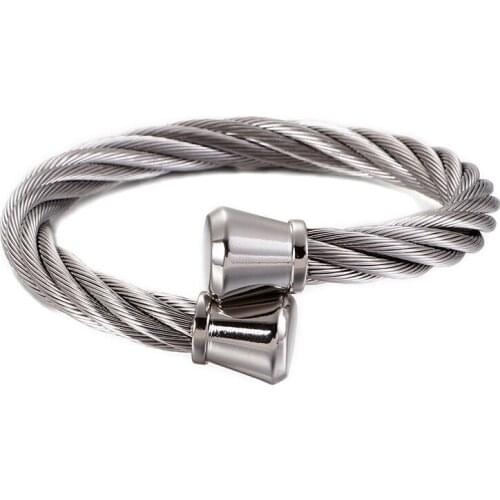 HAOLYNJOY Stainless Steel Nail Bracelet For Men Women Four Color Adjustable Cable Wire Cuff Bangle Punk Homme Jewelry
