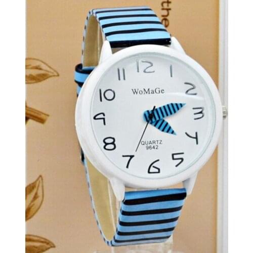 Dames Horloges Fashion Women Watch Womage Brand Zebra Stripes Leather Belt Quartz Watch Ladies Pencil Pointer Watch Reloj Mujer