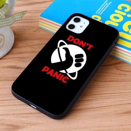 For iPhone Hitchhikers Guide To The Galaxy - Don't Panic Soft TPU border Apple iPhone Case