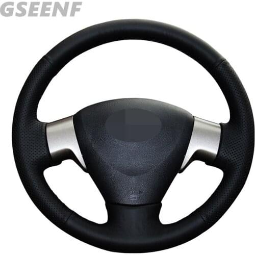 Car Steering Wheel Cover For Toyota Corolla 2009-2013 Matrix 2009-2010 Auris 2007-2009 Black Hand-stitched Artificial Leather