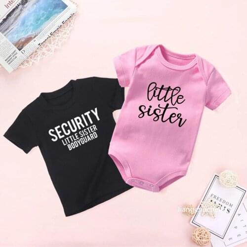 Security Little Sister Bodyguard Kids Shirts Little Sister Big Brother T shirts Little Sister Tops Sibling Matching Tees outfits