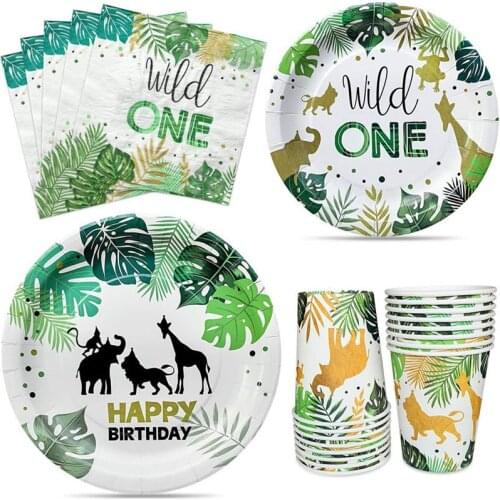 Dinosaur Theme Party Disposable Tableware Paper Plate Cup Napkin Straw Tablecloth Kid Birthday Party Decoration Supply yl42