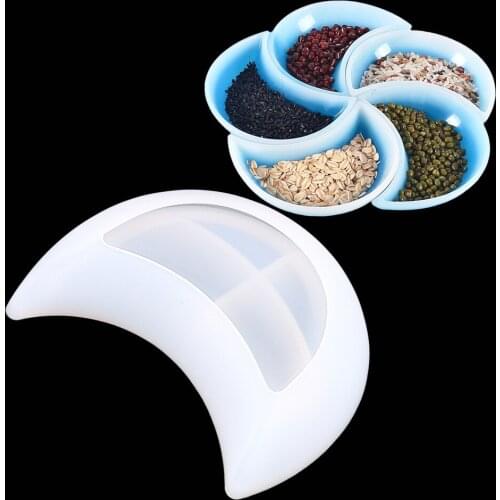 DIY Crystal Epoxy Crescent Shaped Dish Mold, Resin-made Mirror Swing Table Tray Storage Tray Silicone Handmade Products