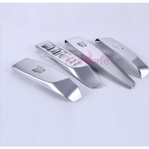 For Toyota Camry 2018 2019 Interior Window Glass Button Trim Protector Armrest Panel Cover Chrome Car Styling Accessories