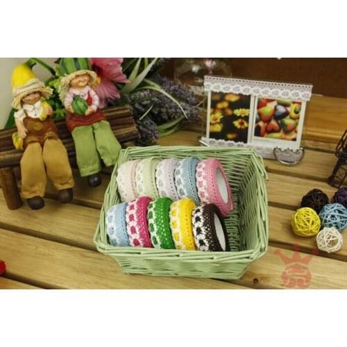 Double colors sunflower designs lace Fabric Tape/Cotton lace tape for DIY