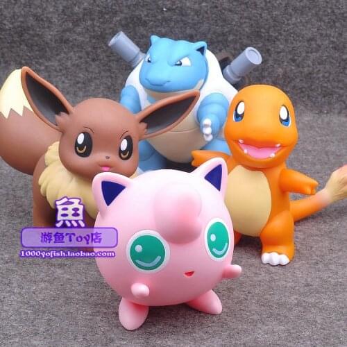 TOMY Pokemon Action Figure Eevee Charmander Jigglypuff Blastoise Decoration Doll Toy Model