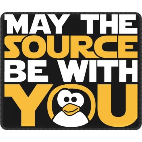 The Source Be With You Mouse Pad Arch Linux Tux Programmer Developer Geek Nerd Desk Mat Pads Rubber Computer Keyboard Desk Pad