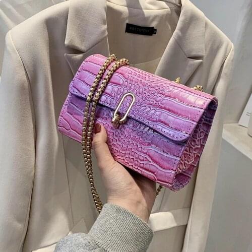 Stone pattern Square Crossbody bag 2021 Summer New High-quality PU Leather Womens Designer Handbag Chain Shoulder Messenger Bag