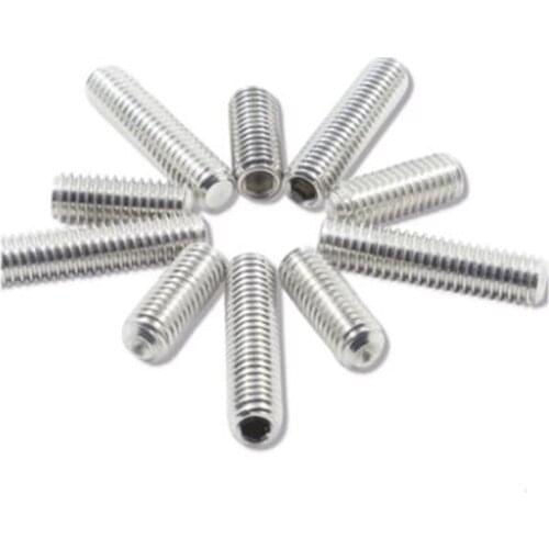 M2.5*2.5 3 4 5 6 8 10 12 16mm 304 steel set screw stainless steel inner hex no head bolt concave end hollow ended DIN 916 silver